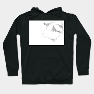 Goat pencil drawing greeting card by Nicole Janes Hoodie